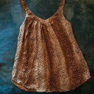 Leopard Print Satin Top